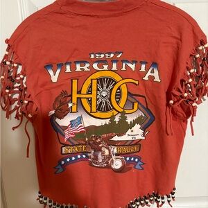 Harley-Davidson Red Virginia HOG 1997 Fringe Tee